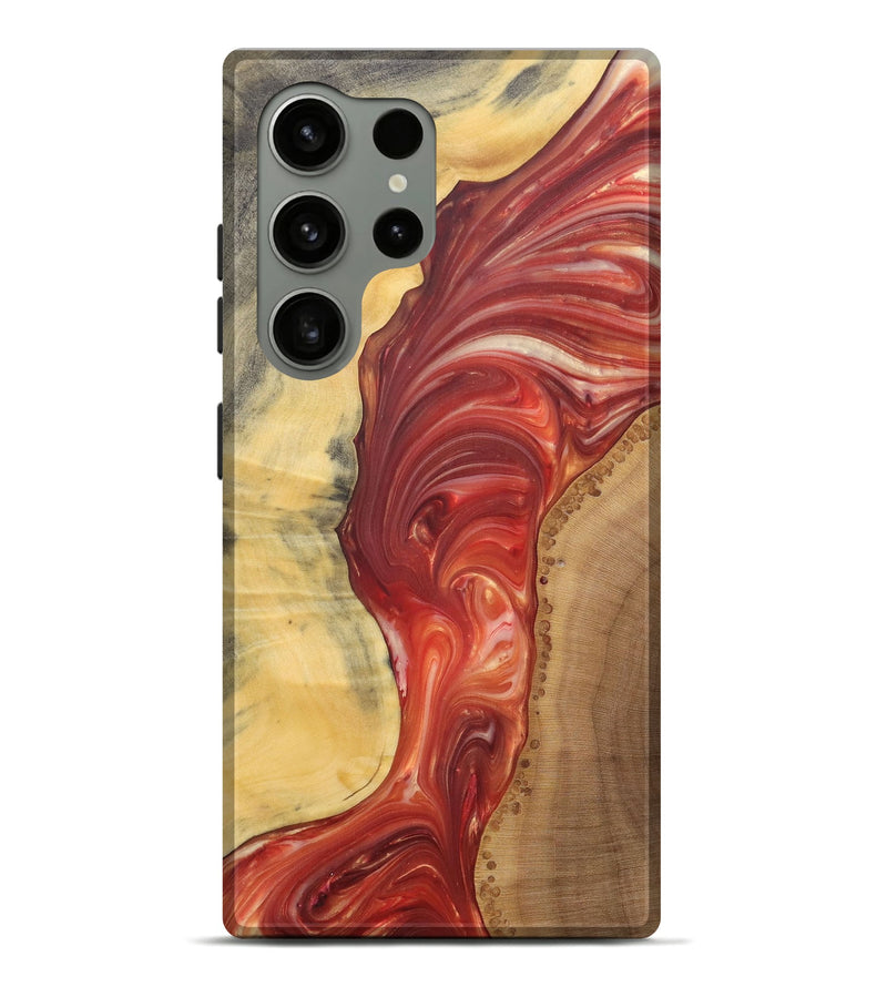 Galaxy S24 Ultra Wood+Resin Live Edge Phone Case - Zaiden (Red, 685028)