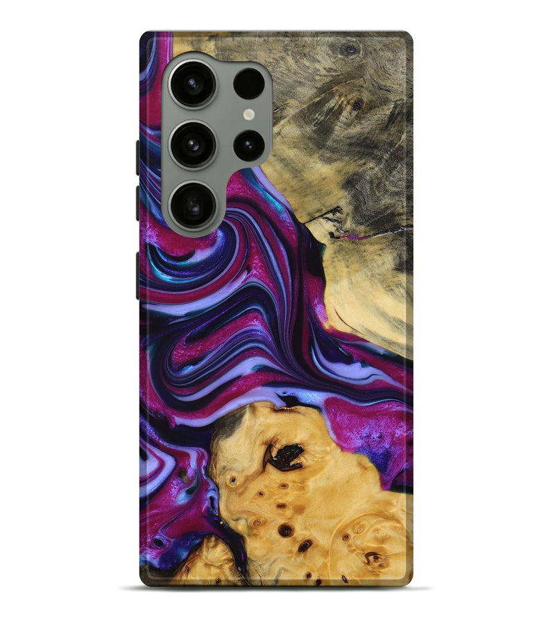 Galaxy S24 Ultra Wood+Resin Live Edge Phone Case - Bernard (Purple, 685066)