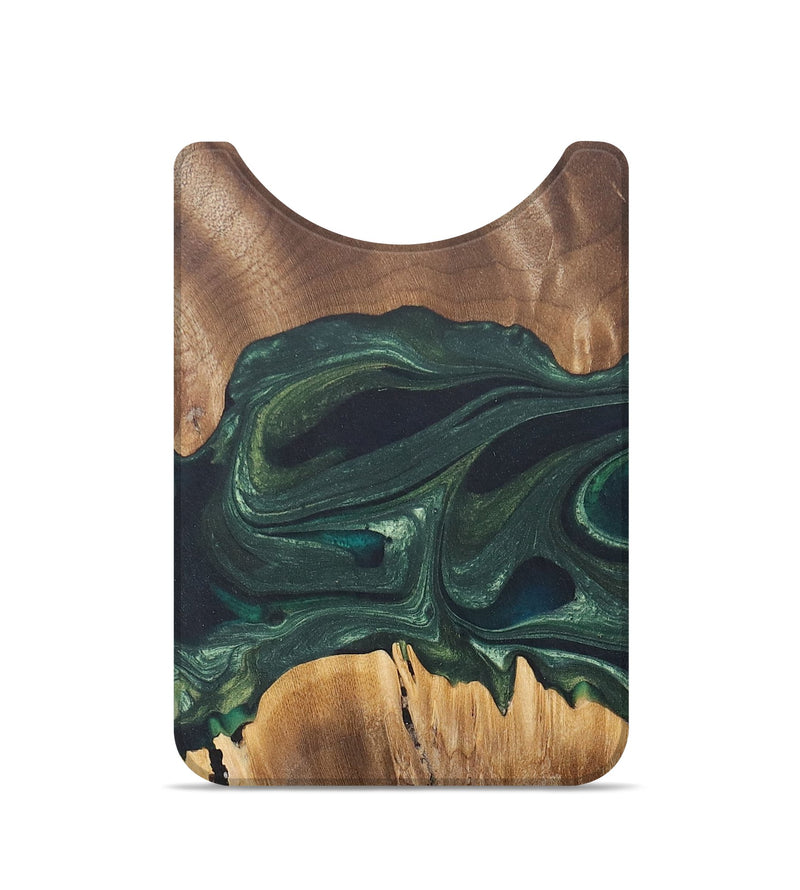 Live Edge Wood+Resin Wallet - Naomi (Green, 685183)