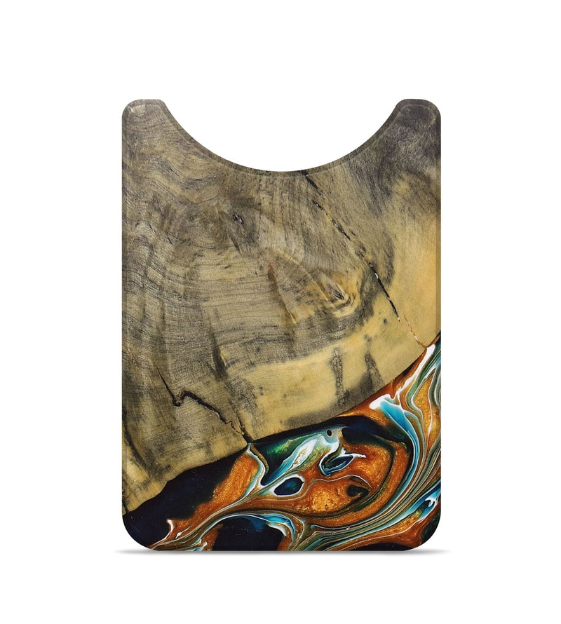Live Edge Wood+Resin Wallet - Kristopher (Teal & Gold, 685184)