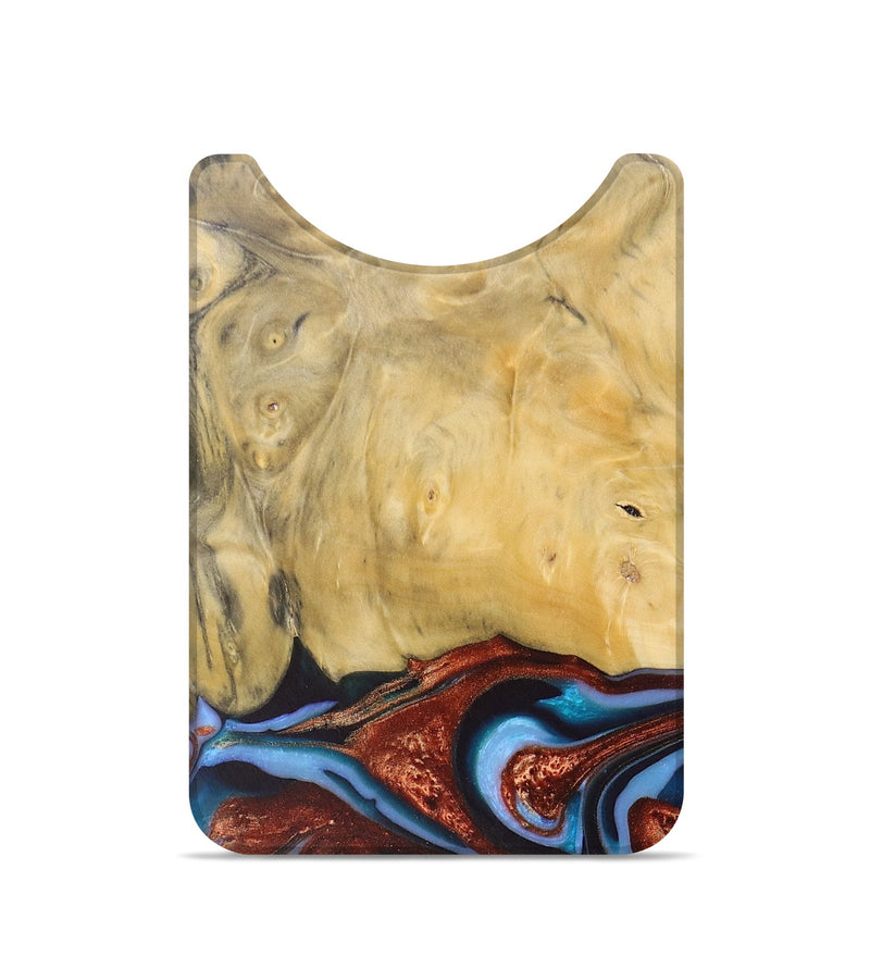 Live Edge Wood+Resin Wallet - Aaron (Teal & Gold, 685185)