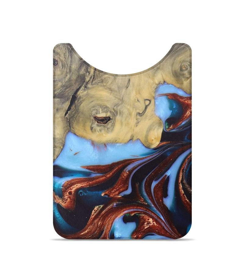 Live Edge Wood+Resin Wallet - Preston (Teal & Gold, 685186)