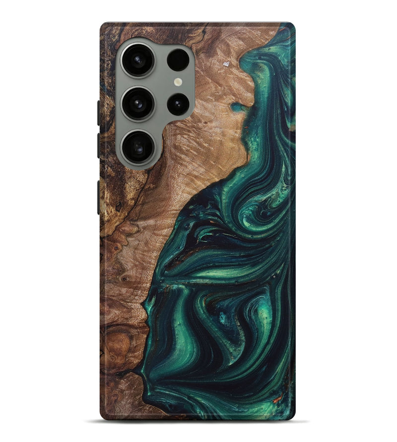 Galaxy S24 Ultra Wood+Resin Live Edge Phone Case - Lisa (Green, 685422)