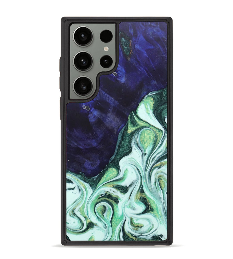 Galaxy S23 Ultra Wood+Resin Phone Case - Hailee (Green, 685452)