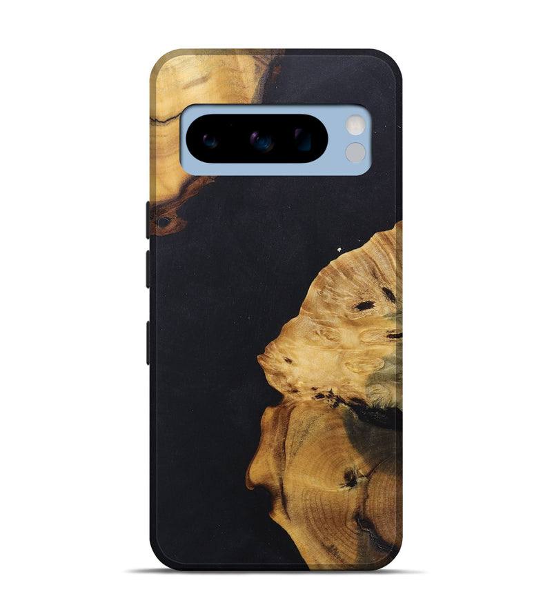 Pixel 8 Pro Wood+Resin Live Edge Phone Case - Marlee (Black & White, 685605)