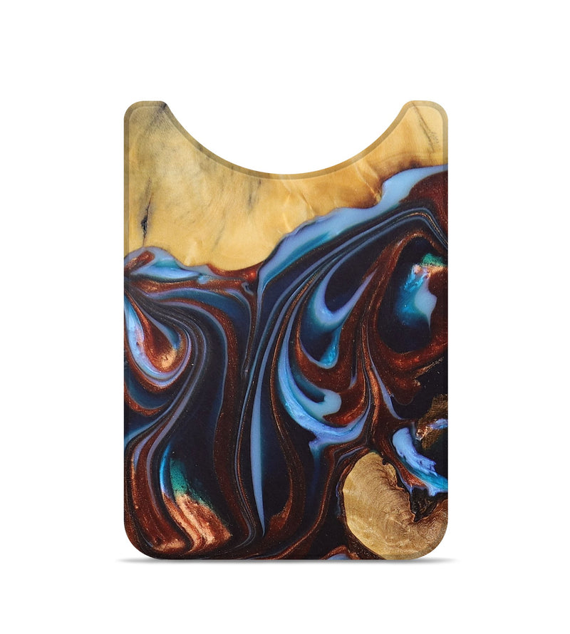 Live Edge Wood+Resin Wallet - Tamra (Teal & Gold, 685627)