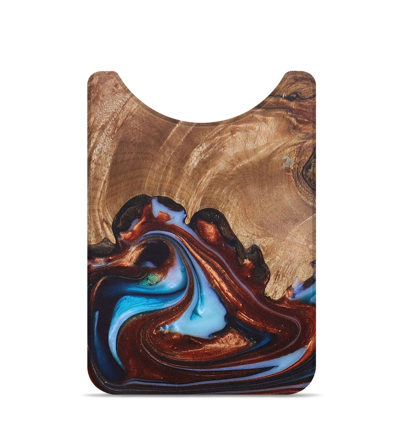 Live Edge Wood+Resin Wallet - Pedro (Teal & Gold, 685628)