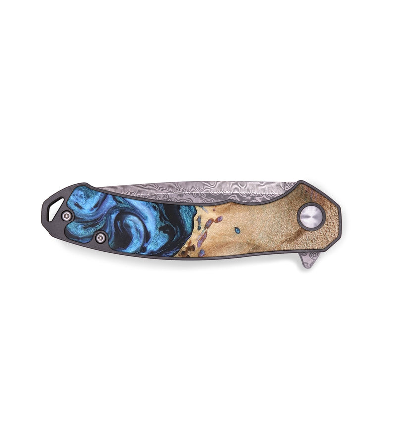 EDC Wood+Resin Pocket Knife - Anita (Blue, 685652)