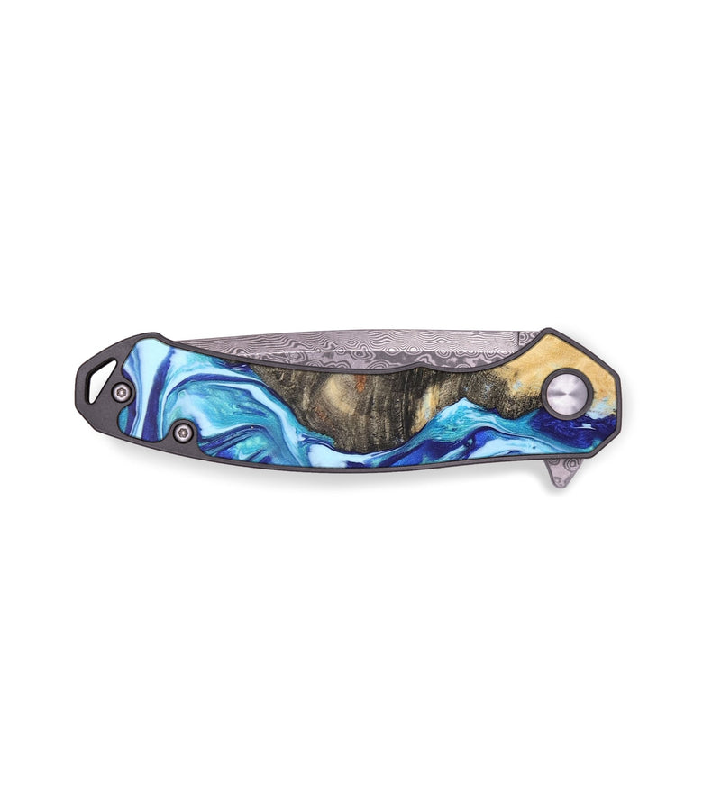 EDC Wood+Resin Pocket Knife - Willard (Blue, 685653)