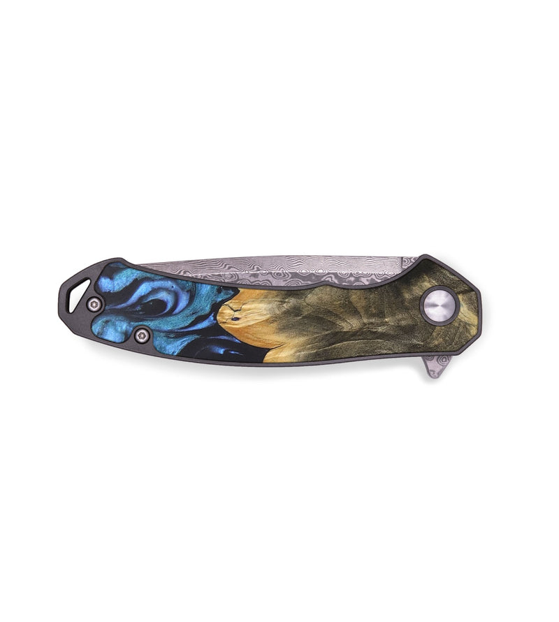 EDC Wood+Resin Pocket Knife - Ariel (Blue, 685656)