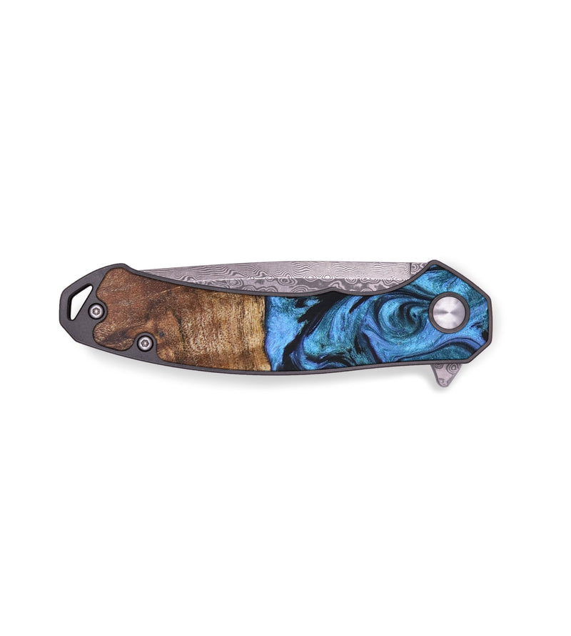 EDC Wood+Resin Pocket Knife - Amanda (Blue, 685659)