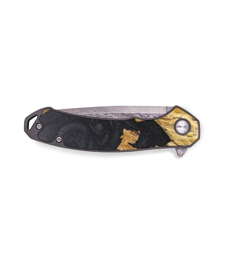 EDC Wood+Resin Pocket Knife - Ainsley (Pure Black, 685663)