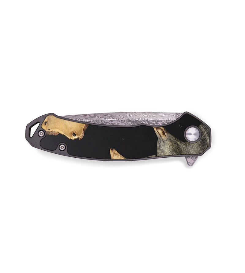 EDC Wood+Resin Pocket Knife - Della (Pure Black, 685664)