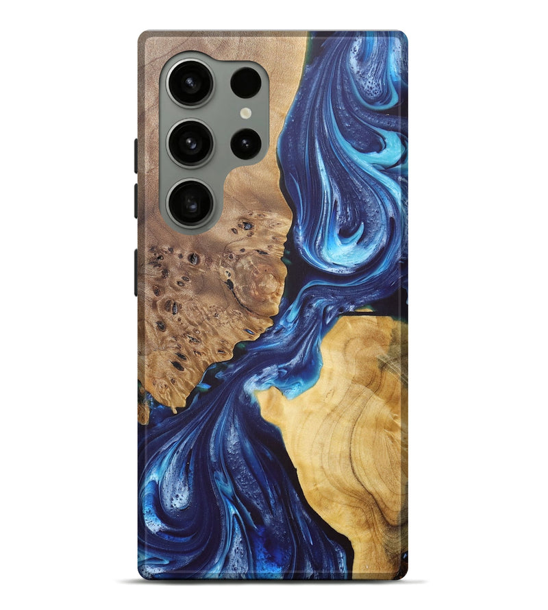 Galaxy S24 Ultra Wood+Resin Live Edge Phone Case - Joyce (Blue, 685739)