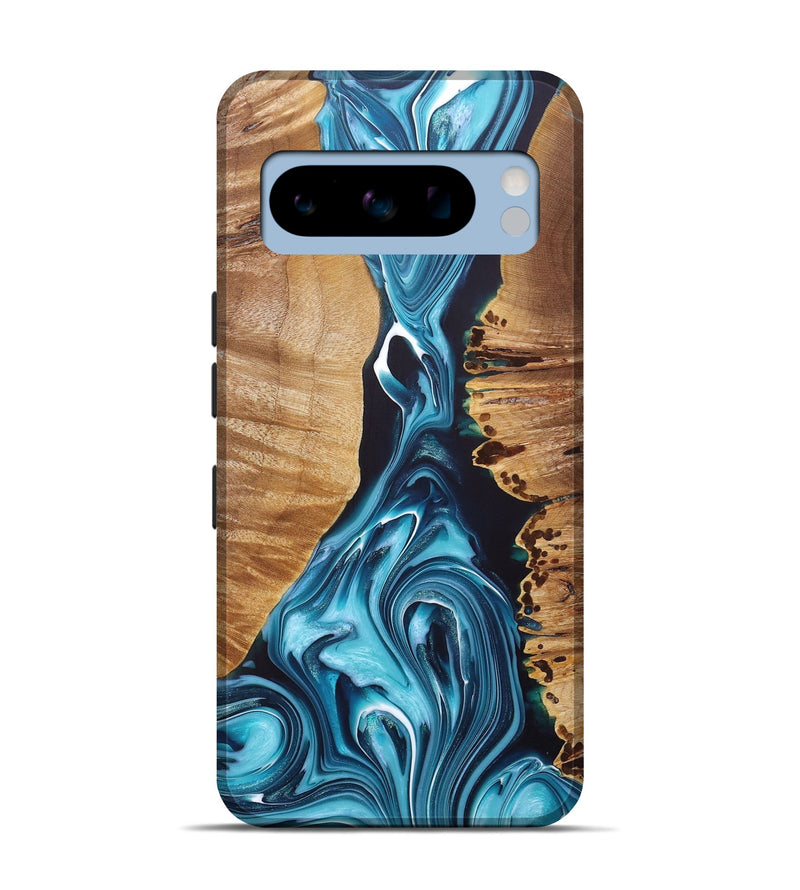Pixel 8 Pro Wood+Resin Live Edge Phone Case - Daniel (Blue, 685744)