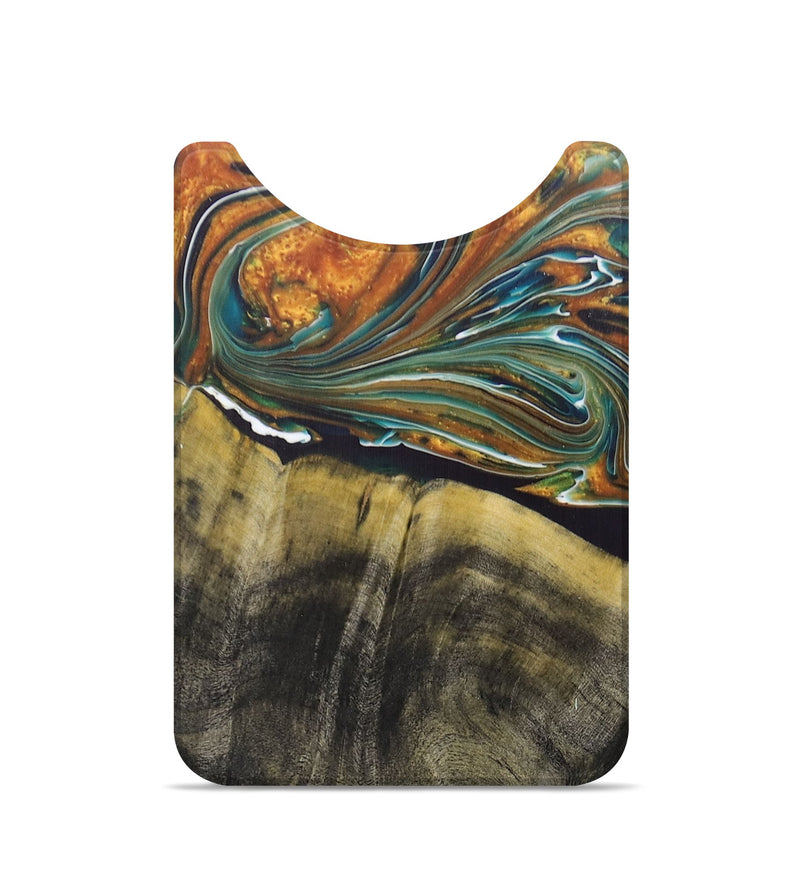 Live Edge Wood+Resin Wallet - Bill (Teal & Gold, 685785)