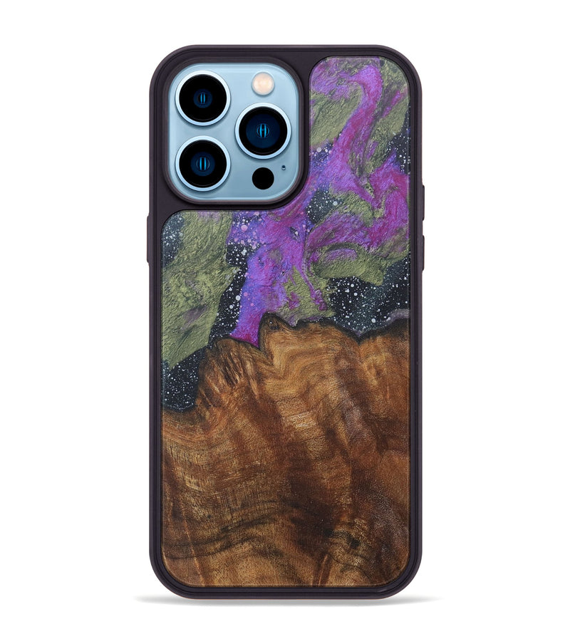 iPhone 14 Pro Max Wood+Resin Phone Case - Emily (Cosmos, 685975)