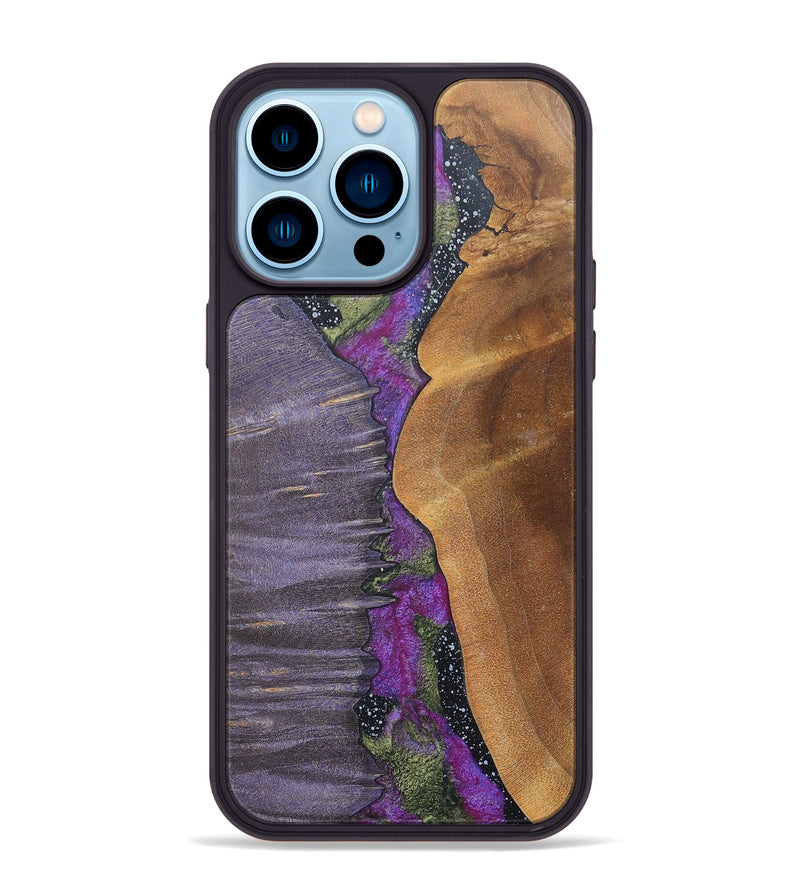 iPhone 14 Pro Max Wood+Resin Phone Case - Nancy (Cosmos, 685978)