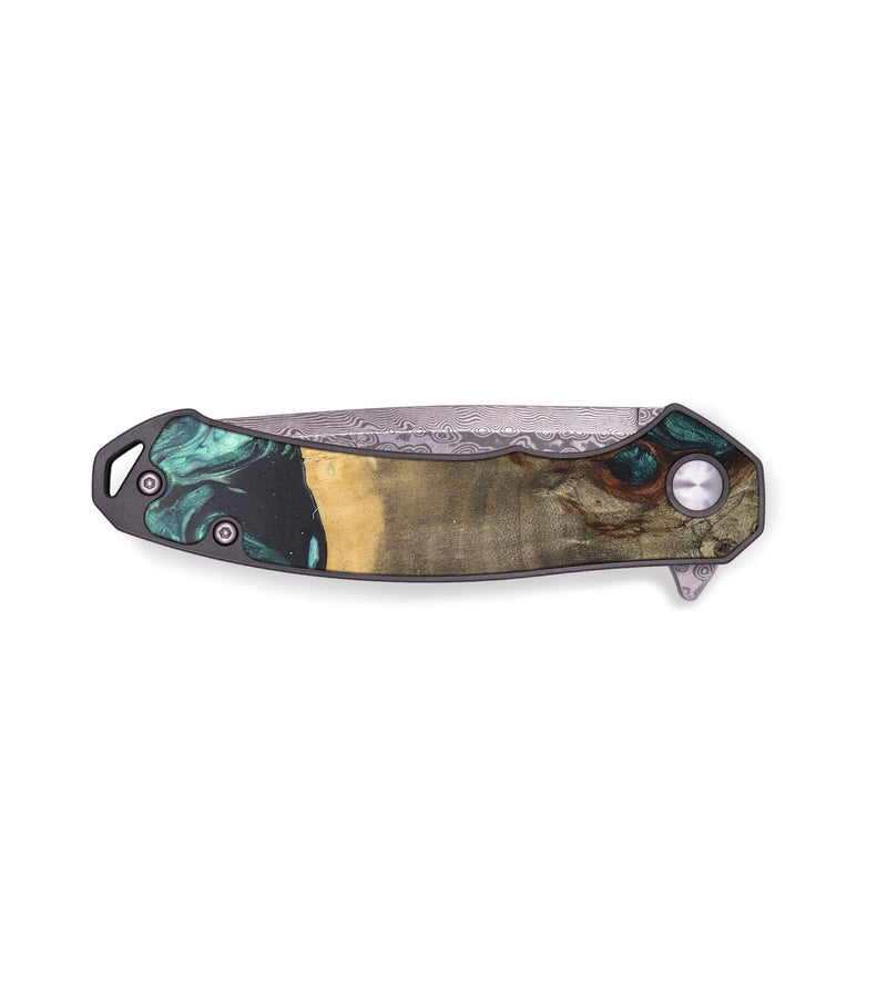 EDC Wood+Resin Pocket Knife - Gerald (Green, 686171)