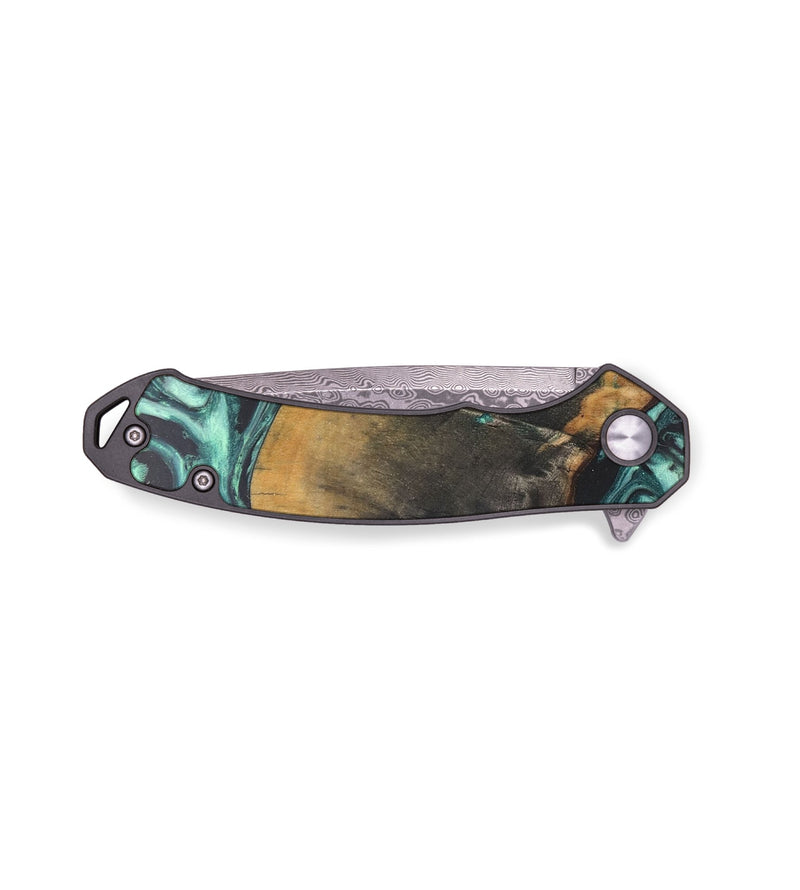 EDC Wood+Resin Pocket Knife - Violet (Green, 686173)