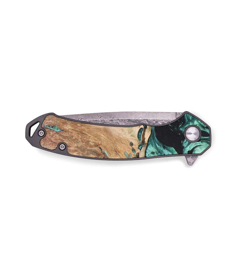 EDC Wood+Resin Pocket Knife - Dorothy (Green, 686174)