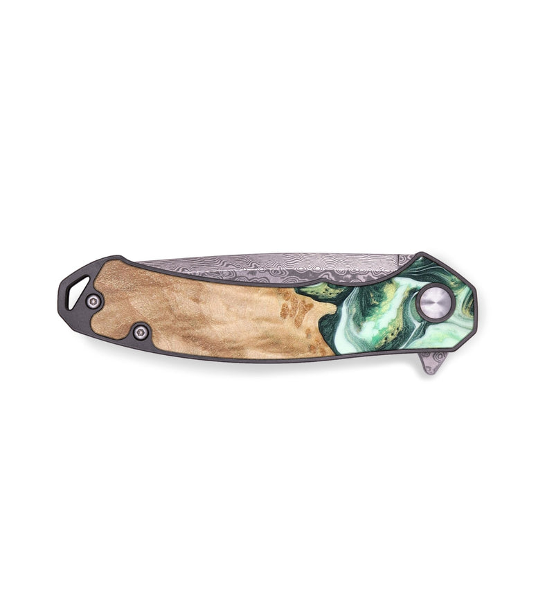 EDC Wood+Resin Pocket Knife - Matias (Green, 686176)