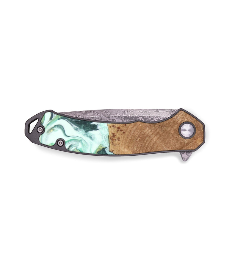 EDC Wood+Resin Pocket Knife - Isla (Green, 686179)