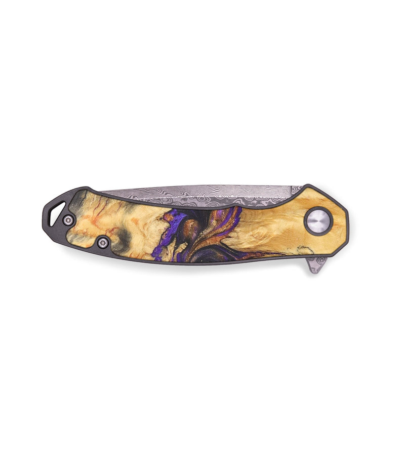 EDC Wood+Resin Pocket Knife - Brianne (Purple, 686188)