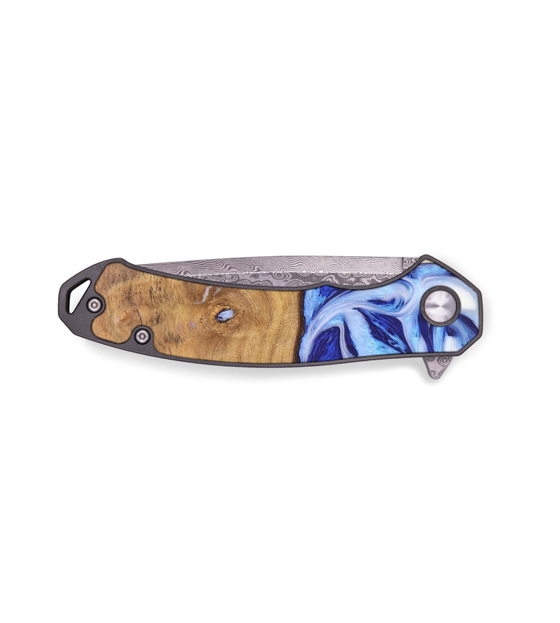 EDC Wood+Resin Pocket Knife - Phoebe (Blue, 686192)