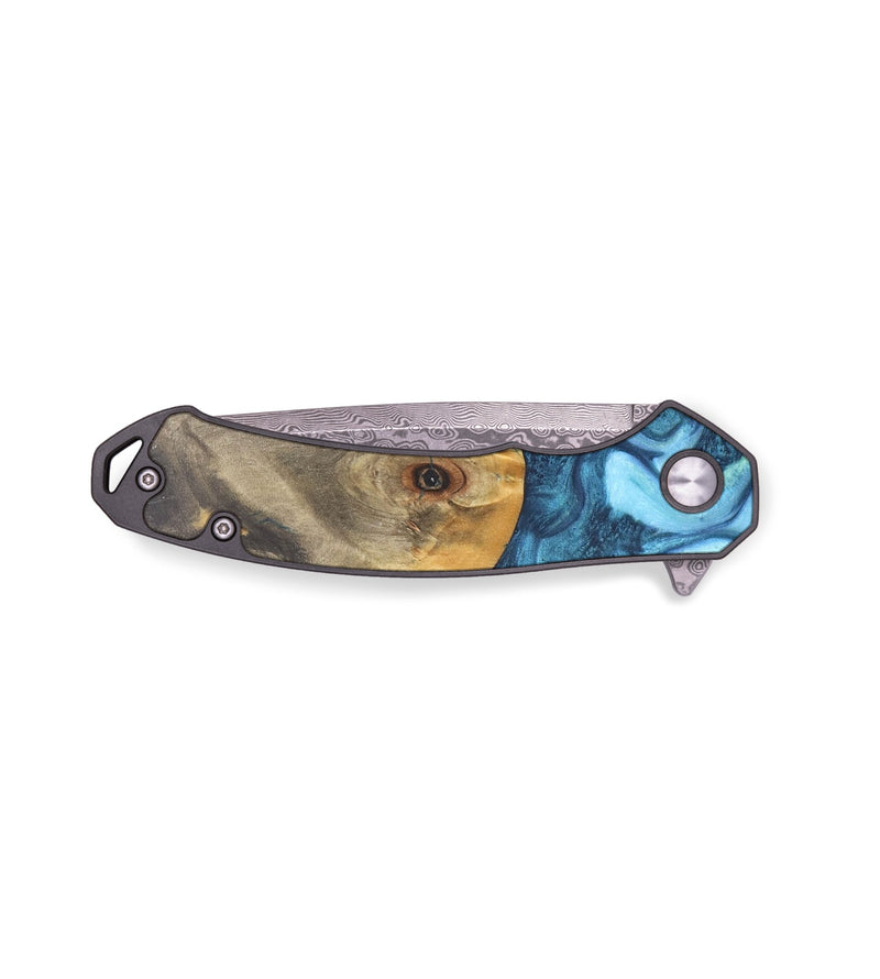 EDC Wood+Resin Pocket Knife - Gavin (Blue, 686195)