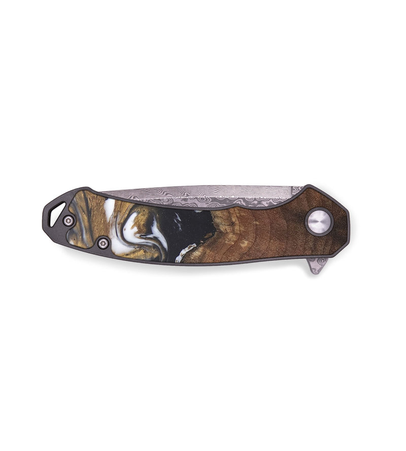 EDC Wood+Resin Pocket Knife - Zane (Black & White, 686199)