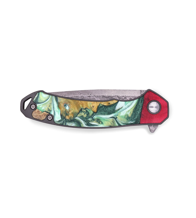 EDC Wood+Resin Pocket Knife - Averie (Green, 686201)