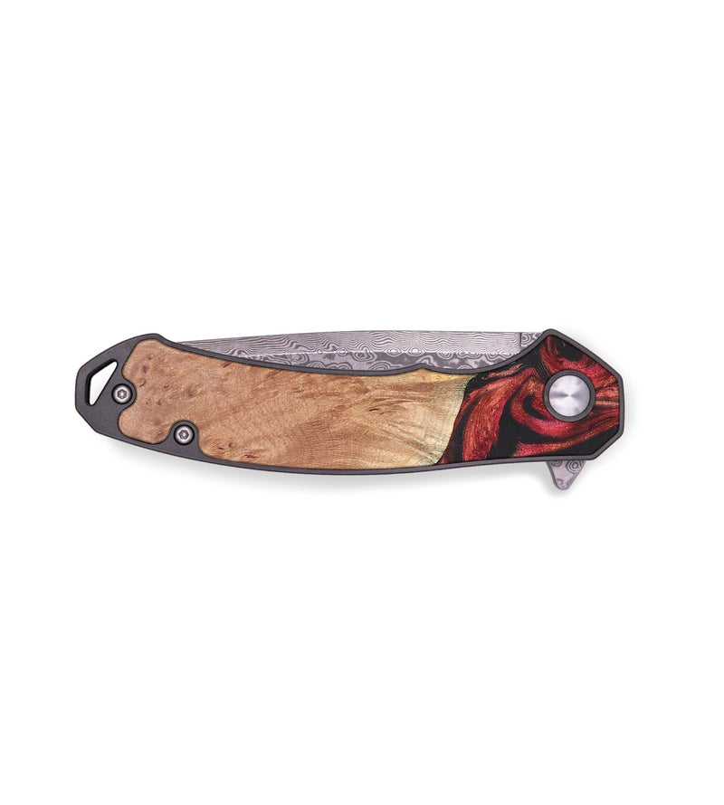 EDC Wood+Resin Pocket Knife - Ashanti (Red, 686221)
