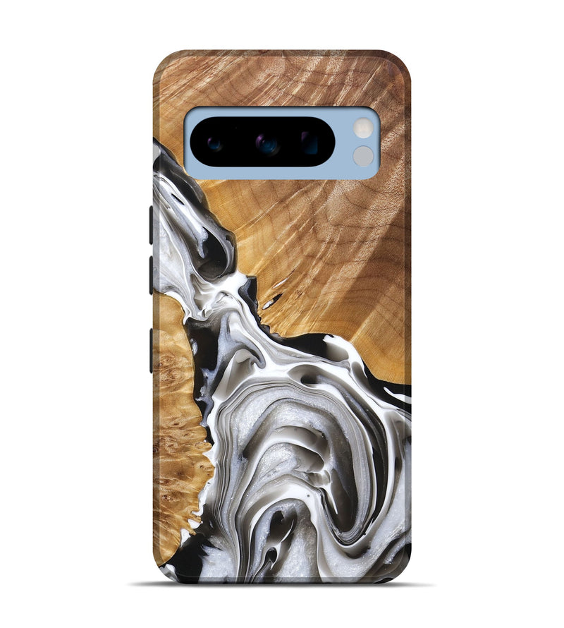 Pixel 8 Pro Wood+Resin Live Edge Phone Case - Santiago (Black & White, 686407)