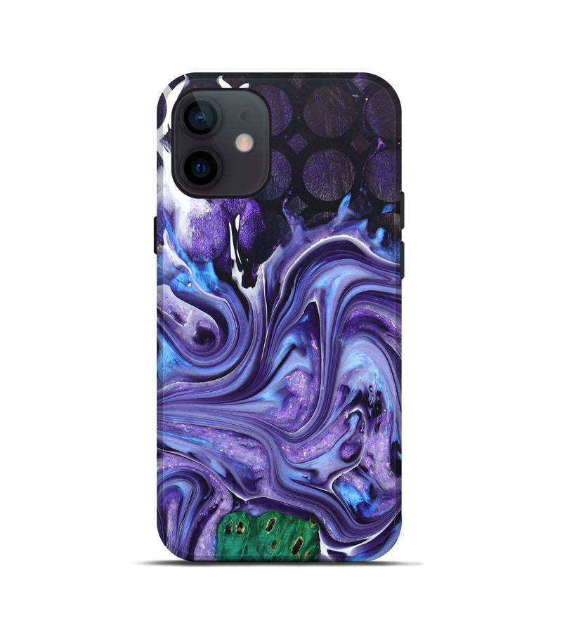 iPhone 12 mini Wood+Resin Live Edge Phone Case - Ellen (Pattern, 686418)