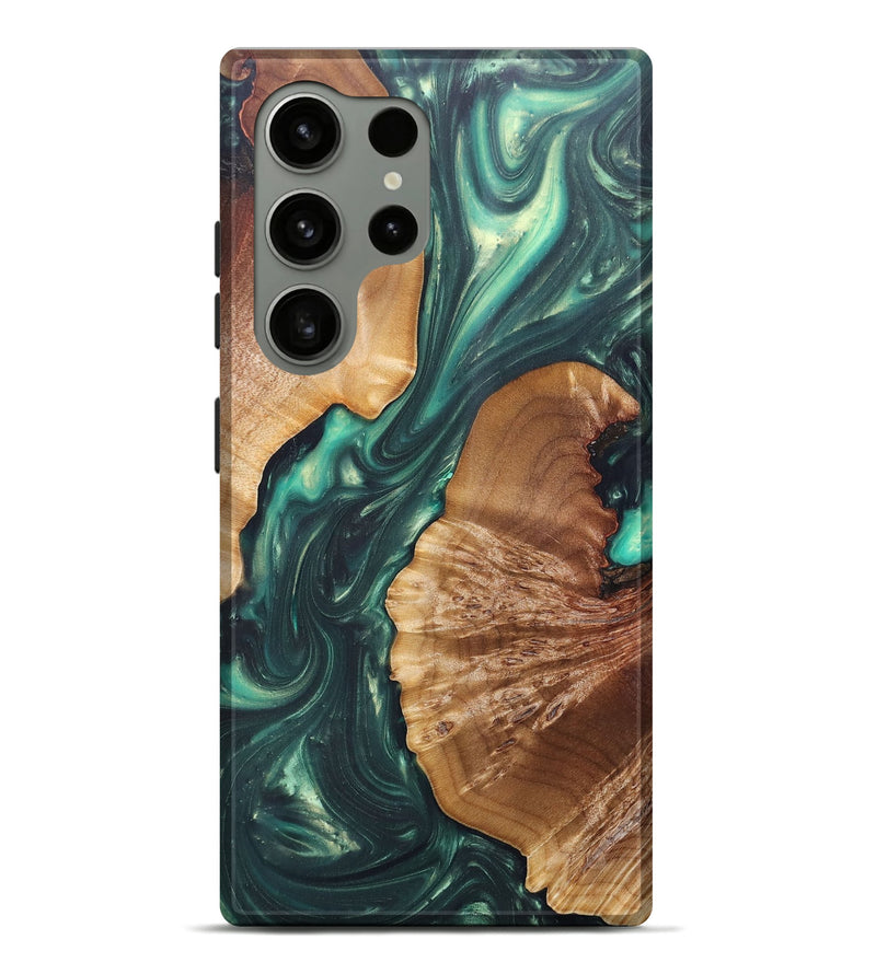 Galaxy S24 Ultra Wood+Resin Live Edge Phone Case - Sharyn (Green, 687004)