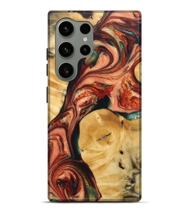 Galaxy S24 Ultra Wood+Resin Live Edge Phone Case - Chase (Red, 687017)