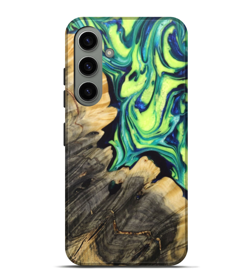 Galaxy S24 Plus Wood+Resin Live Edge Phone Case - Pearl (Green, 687027)