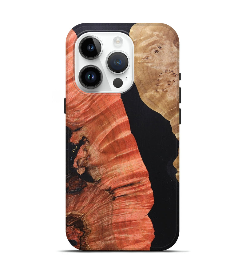 iPhone 15 Pro Wood+Resin Live Edge Phone Case - Eliana (Pure Black, 687032)