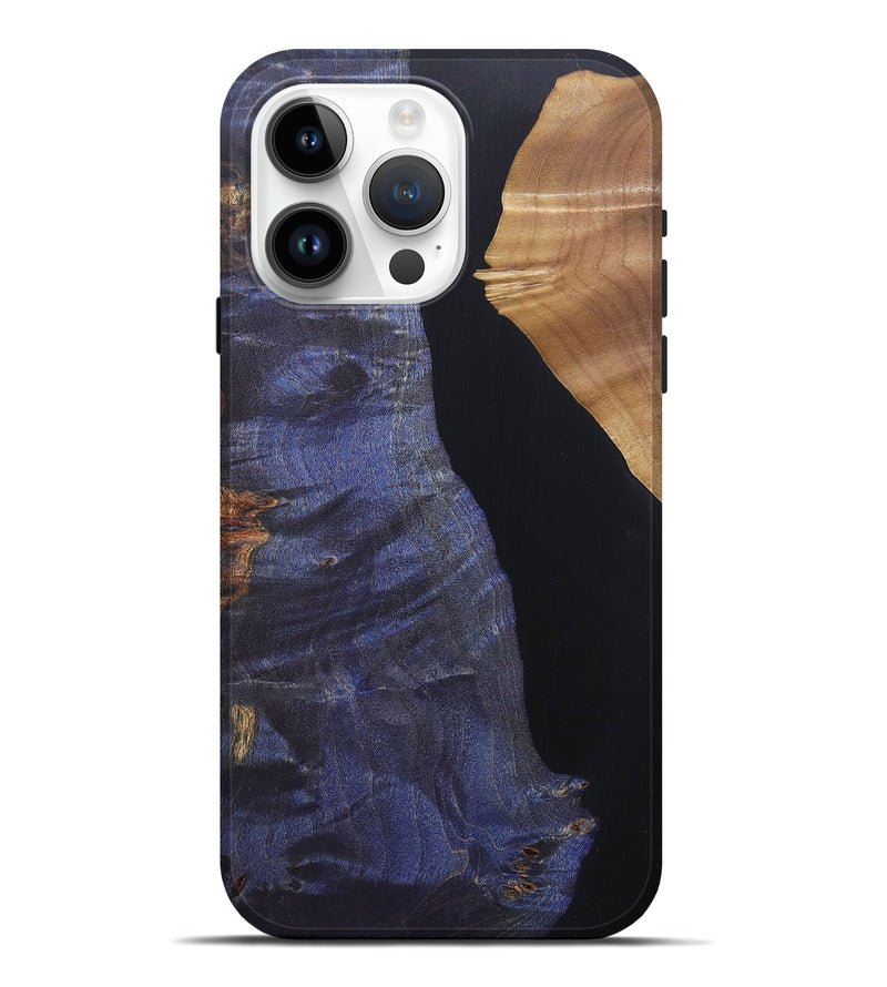 iPhone 15 Pro Max Wood+Resin Live Edge Phone Case - Remi (Pure Black, 687037)
