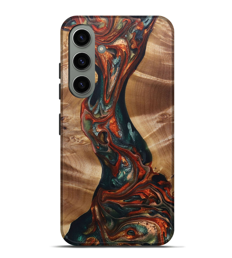 Galaxy S24 Plus Wood+Resin Live Edge Phone Case - Haley (Green, 687039)