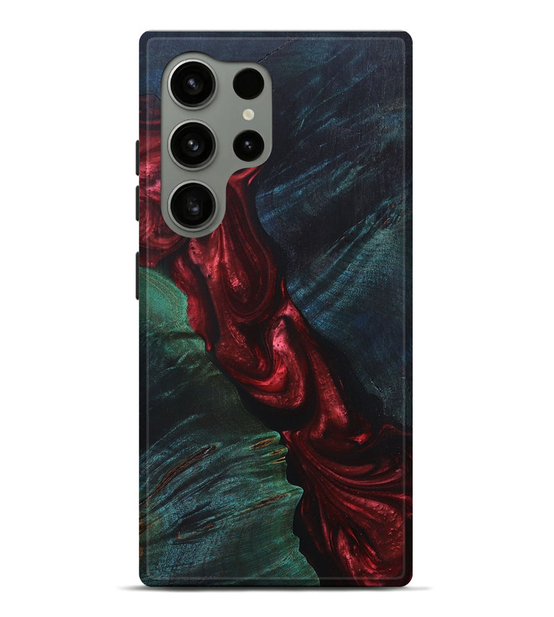 Galaxy S24 Ultra Wood+Resin Live Edge Phone Case - Lacey (Red, 687046)