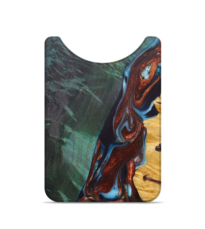Live Edge Wood+Resin Wallet - Grayson (Teal & Gold, 687059)
