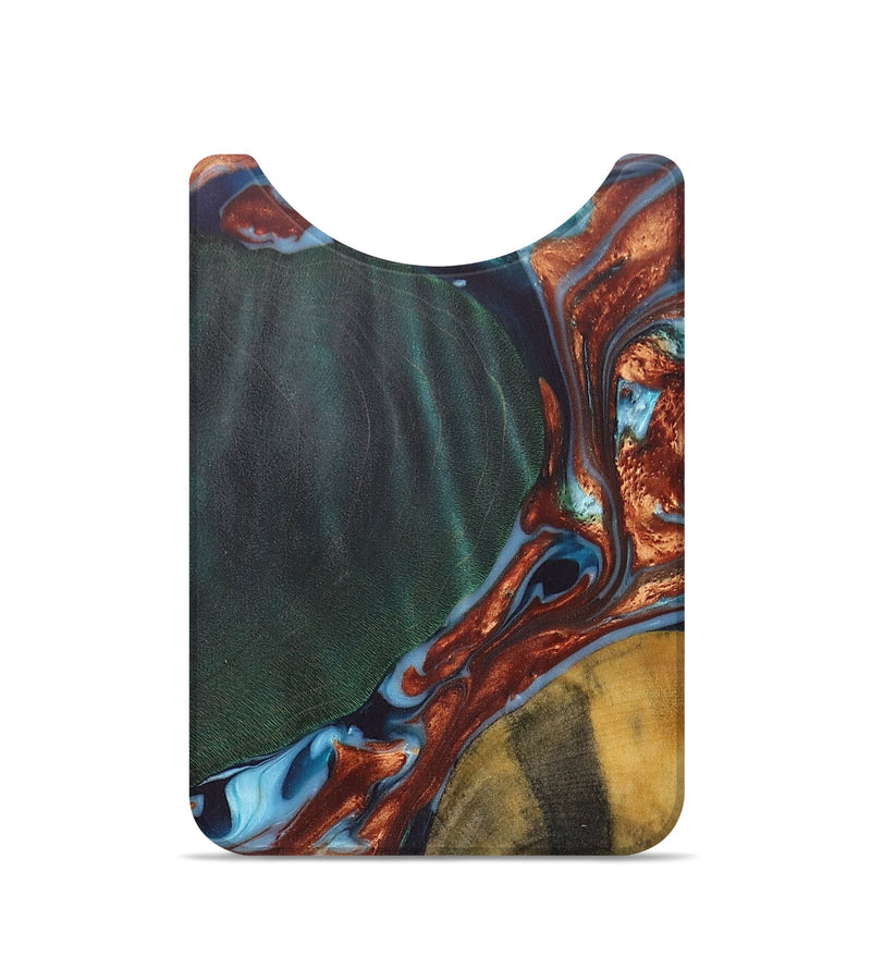 Live Edge Wood+Resin Wallet - Everly (Teal & Gold, 687060)