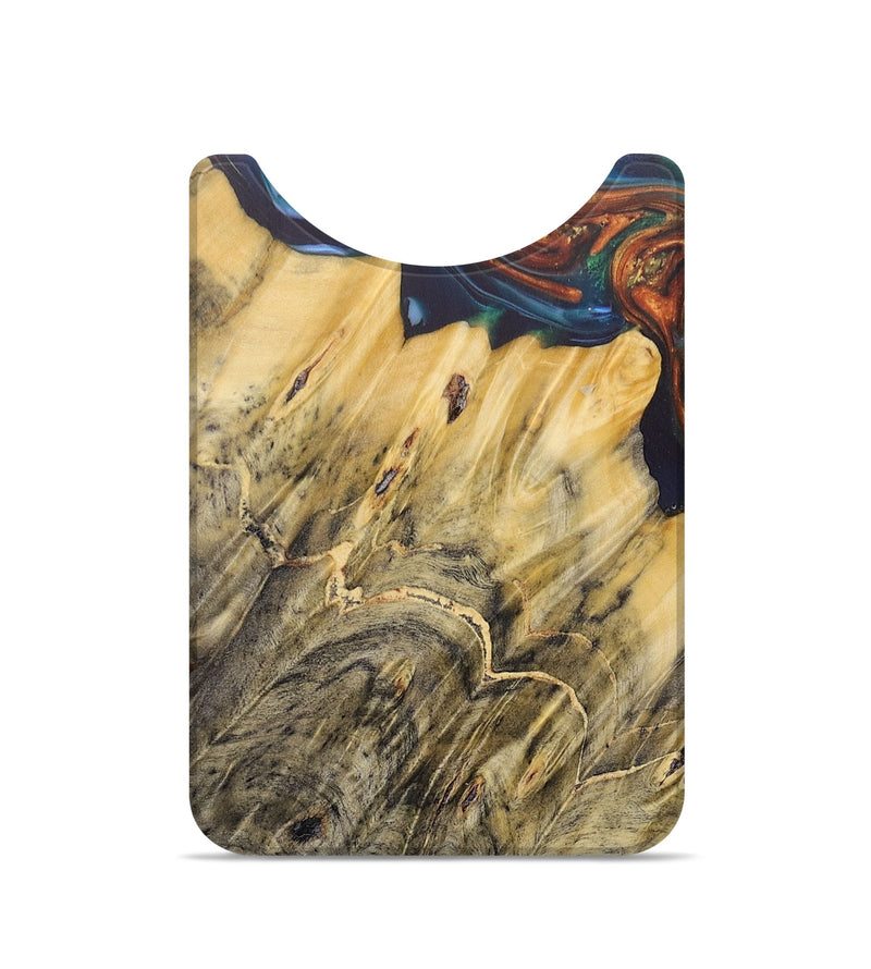 Live Edge Wood+Resin Wallet - Allie (Teal & Gold, 687062)