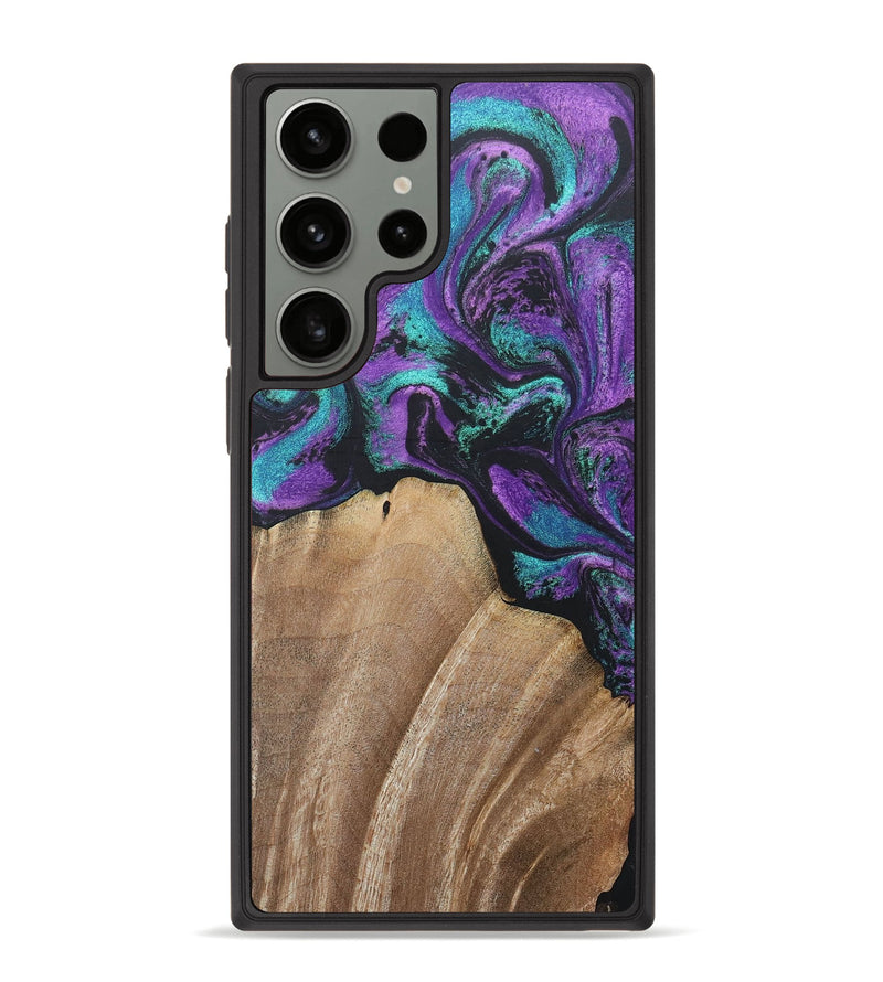 Galaxy S23 Ultra Wood+Resin Phone Case - Scarlett (Purple, 687156)