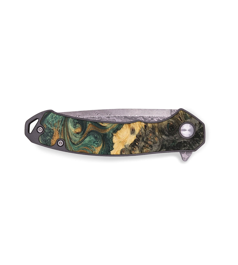 EDC Wood+Resin Pocket Knife - Lainey (Green, 687262)