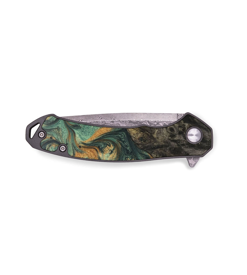 EDC Wood+Resin Pocket Knife - Wren (Green, 687263)