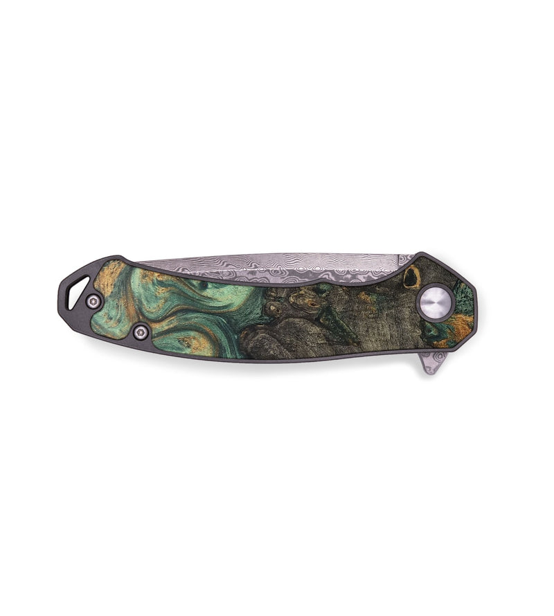 EDC Wood+Resin Pocket Knife - Eliana (Green, 687264)
