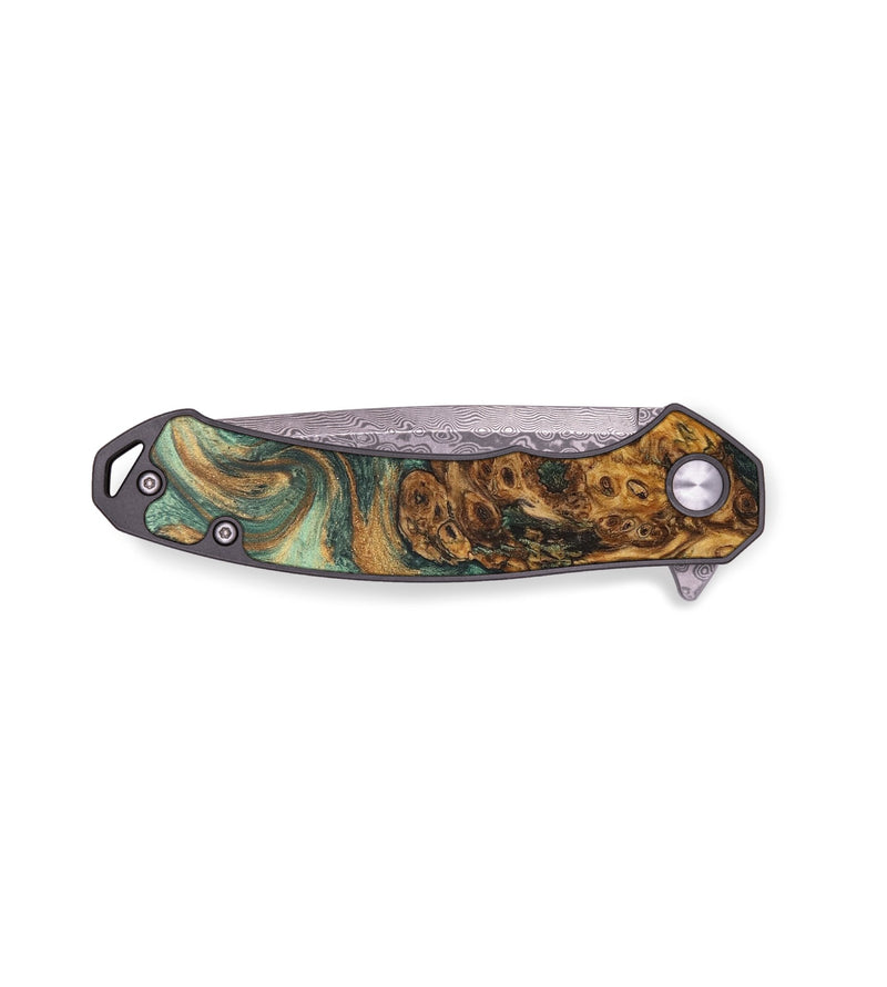 EDC Wood+Resin Pocket Knife - Marie (Green, 687269)